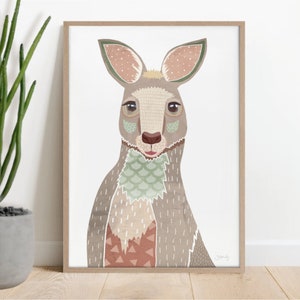 Kangaroo III print, animal art, Gender neutral artwork, Australian native art, Australian animal, Australian fauna, art print, wall decor