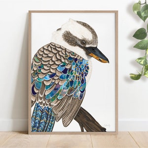 Kookaburra print, bird print, kookaburra, kookaburra art, kookaburra painting, australian native, Australian bird, Australian animal, bird