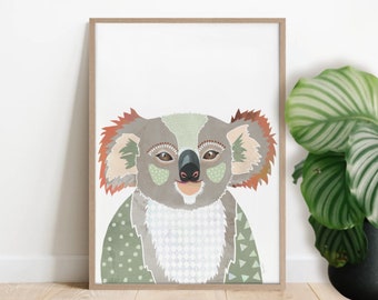 Koala III print, animal art, gender neutral artwork, Australian native art, Australian animal, Australian fauna, art print, wall decor