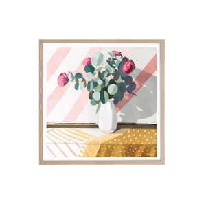 Ochre Posy, Flower vase print, botanical art, colourful flower painting, abstract flower, modern painting, wall art flower, nature, decor image 4