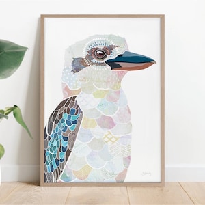 Kookaburra print III, bird print, kookaburra, kookaburra painting, bird, australian native, Australian bird, Australian animal, bird art