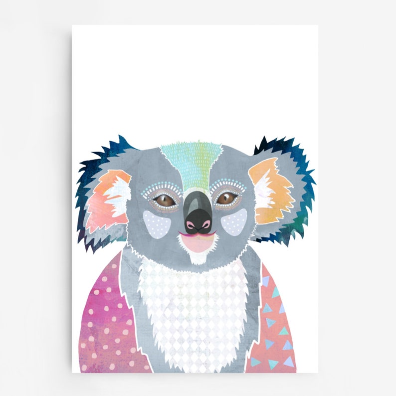 Set of 3 prints, Australian native print set, native animal print, koala print, kangaroo print, echidna print, wall decor, print set image 5