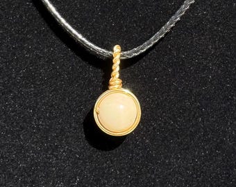 White Fossil Jasper Pendant Reiki Charged Crystal Necklace CrystalHealsBoutique