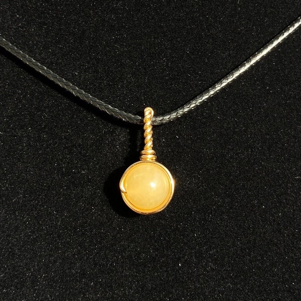 Yellow Jade Healing Pendant Reiki Charged Free Gift Included