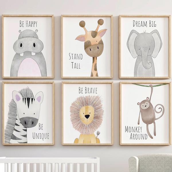 IM VERKAUF!!!! MARKIERTE Safari-Kinderzimmer-Dekoration, Animal-Prints, Guckkasten-Kinderzimmer, Safari-Tierposter, bitte Beschreibung lesen!!!