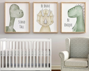 Pictures For Nursery Decor Bedroom Art personalised Dinosaur Prints 