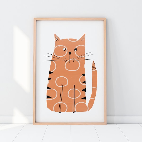 Crazy Cat Print, Printable Cat Art Picture, Cat Lover Gift, Home Décor, Cat Print, Gift for her, Cat Wall Art, Dorm Décor, Digital Print