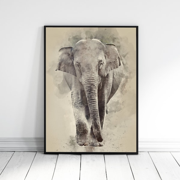 Elephant Print, Elephant Wall Art, Elephant Art, Safari Print, Watercolour prints, Animal Prints, Paintings, Giclee Prints, Animal Art