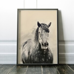 Digital Watercolor Horse Art, Horse Print Picture, Stallion Print, Animal Art Print, Animal Watercolour Horse Printable, Digital Instant Art