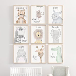 ON SALE!!!! on print process MARKED Safari Nursery Prints, Nursery Décor, Jungle Animal Nursery Playroom Posters, please read description