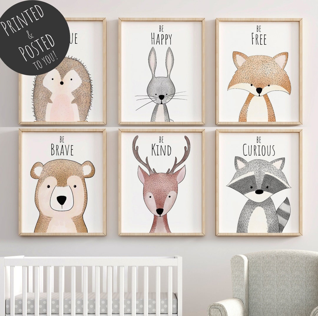 Woodland Nursery Wall Art Set of 3, 6 Prints, Woodland Nursery Décor ...