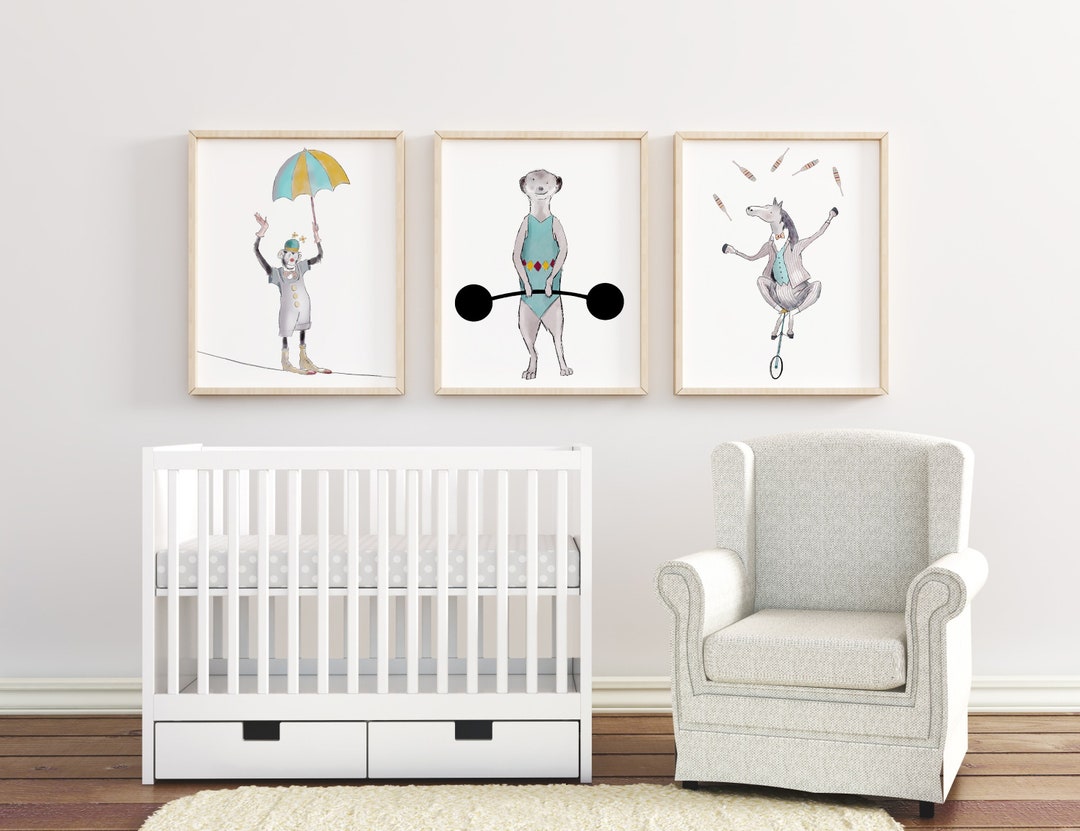 Circus Animal Nursery Art Prints, Set of 3 - Etsy