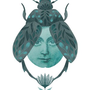 Modern Contemporary Art Print, Hand Drawn Bug Illustration Lounge Print ...