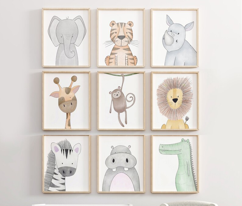Safari Nursery Prints Animal Nursery Wall Art Nursery Print Etsy