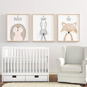 Woodland Nursery Art Prints, Forest Animals Decor, Set of 3 or 6 - Etsy