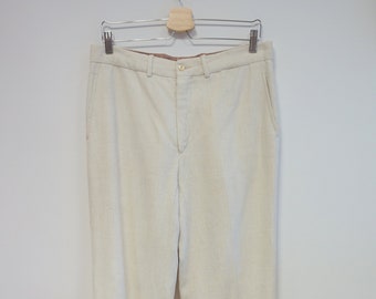 lines vintage white trousers, men trousers, lino, line pants, size 52