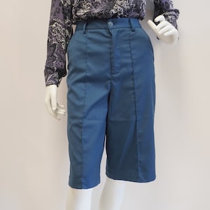 blue long shirt pants culottes, vintage italian pants wide wool pants vintage elegant italy wool torusers in blue, 90s 2YK