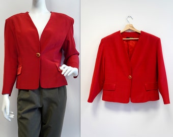 red jacket, vintage jacket, italian jacket, vintage gift, gift for her, tatiana jacket, red blazer, elegant jacket, elegant blazer