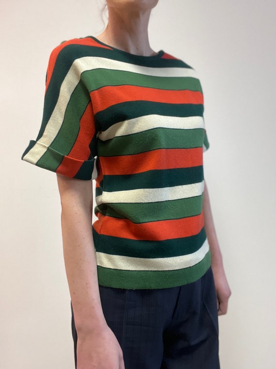 Confesioni Di Lusso striped blouse orange green i… - image 6