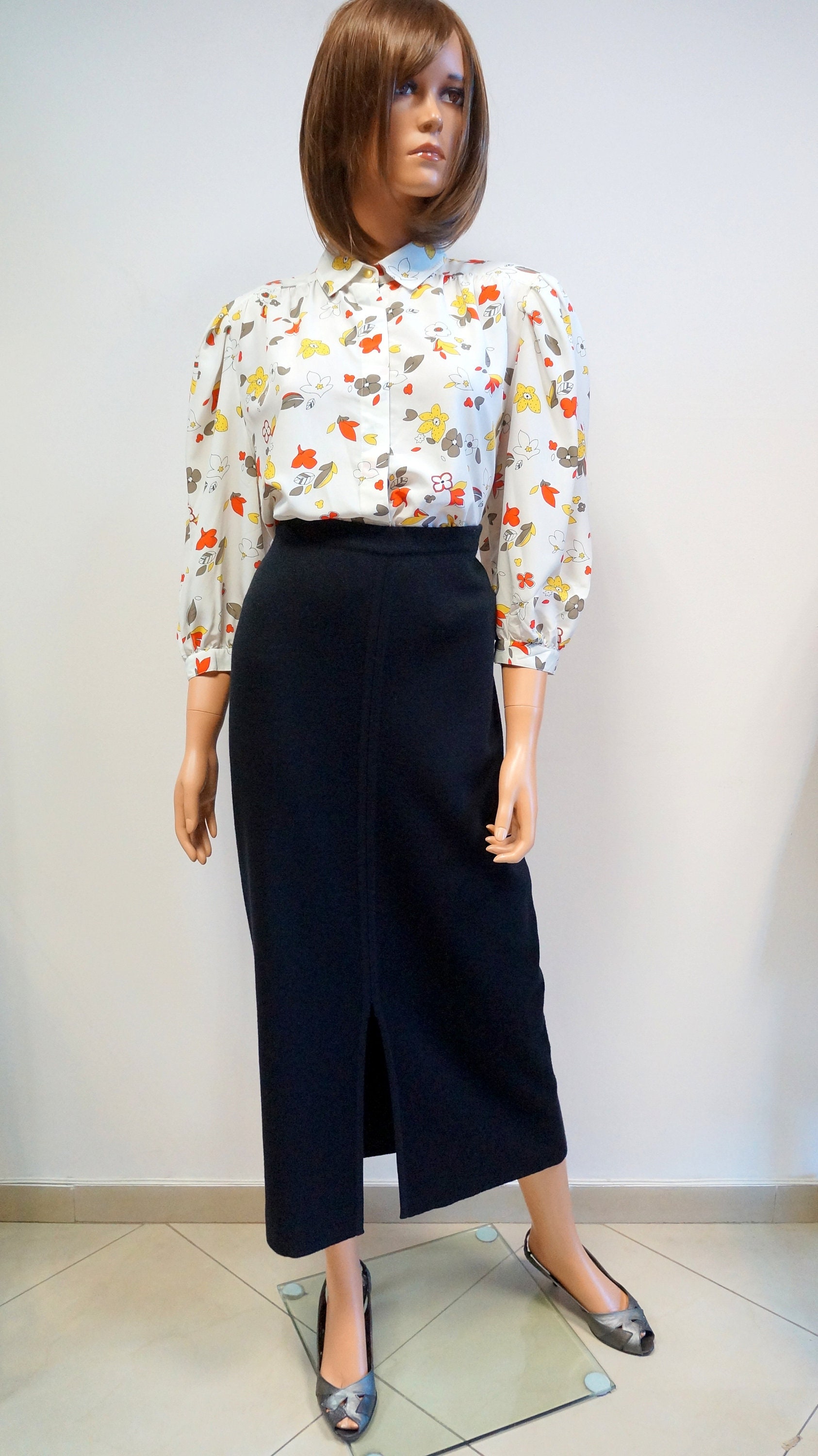 Windsmoor Black Wool Acryl Skirt Pencil 