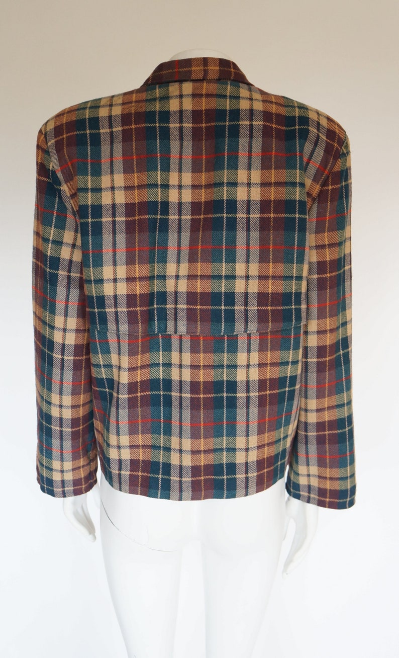 vintage wool jacket checked vintage jacket gift for her wool size large Ann Mar
