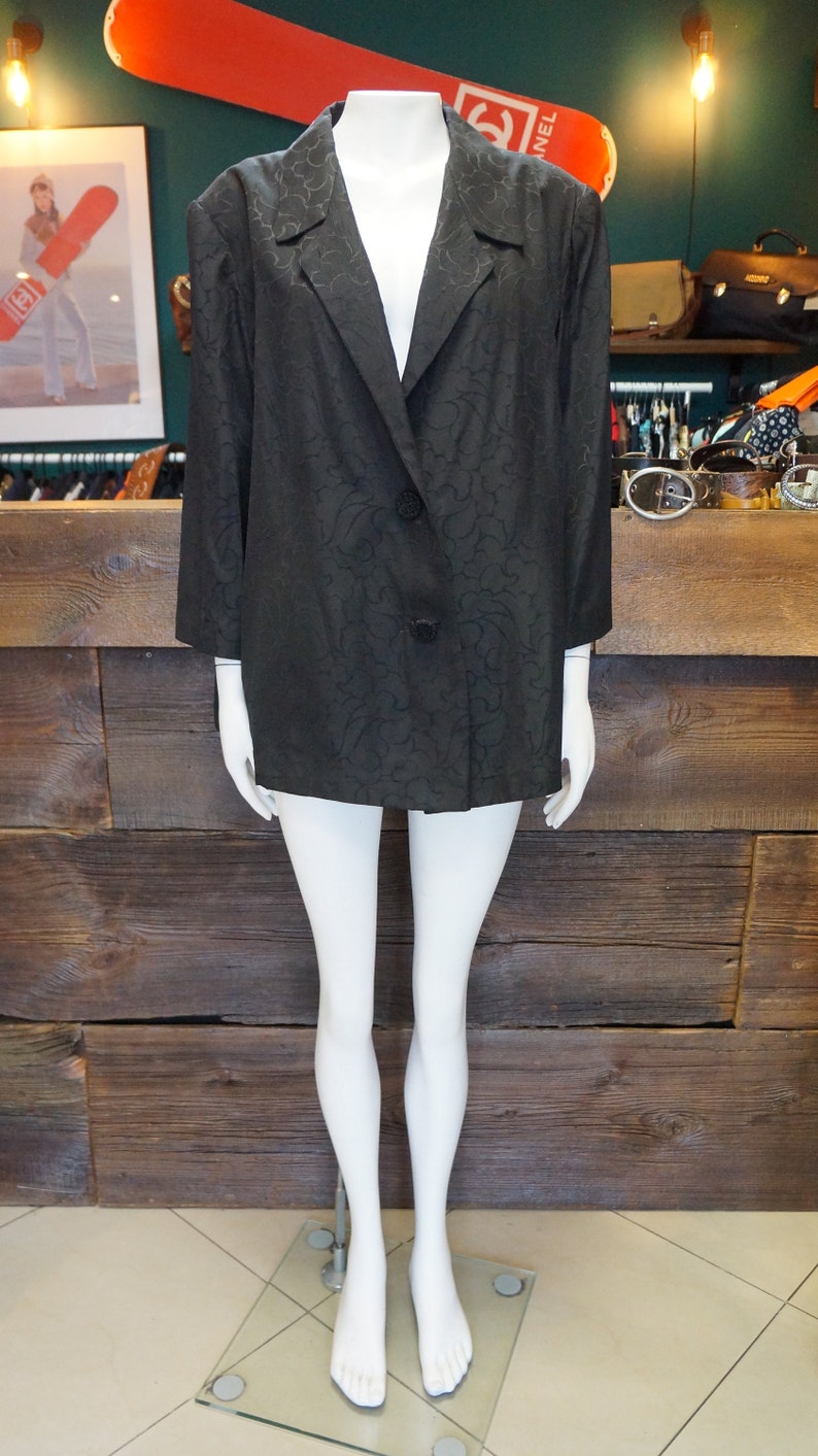 black pattern jacket,italian jacket,classics blazer,coat size large XXL,retro jacket, jacket , italian fashion image 2