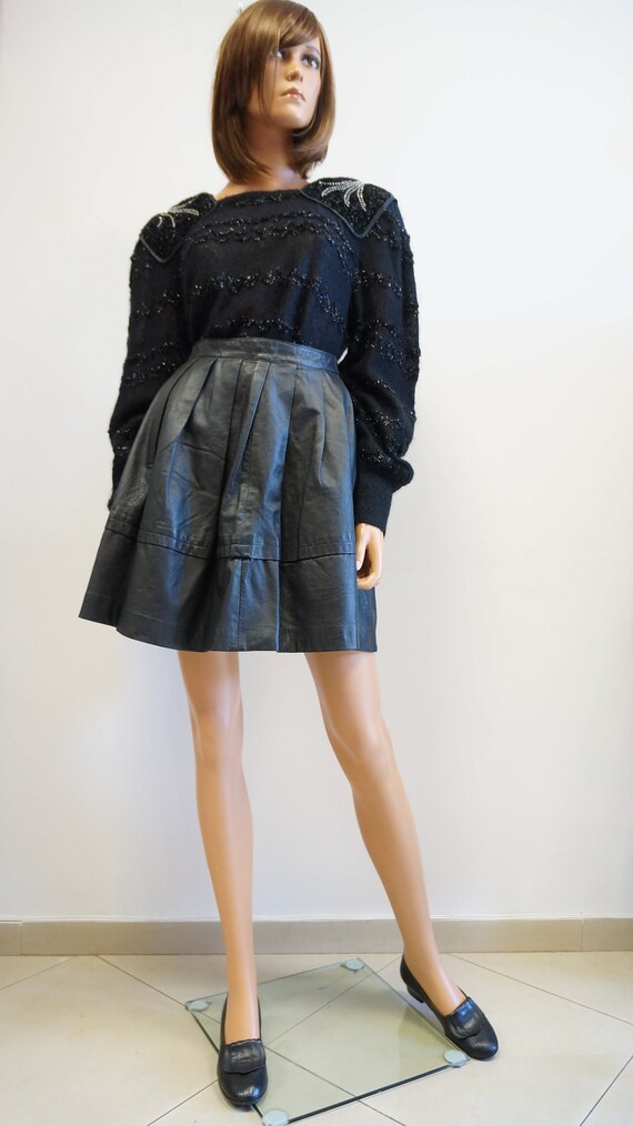 leather skirt,midi leather skirt black, mini skirt