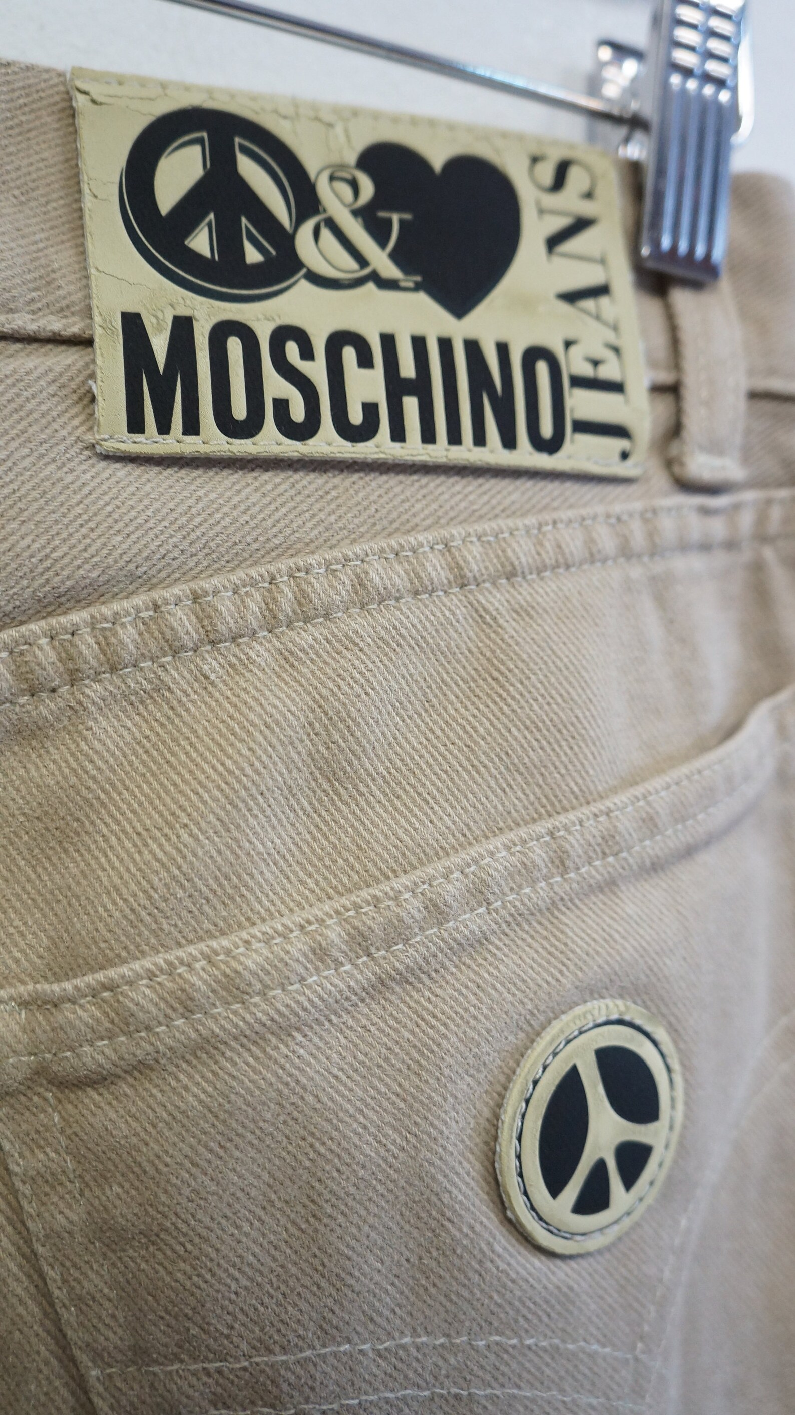 Moschino Jeans Vintage Denim Beige Jeans Size 30 Straight Etsy