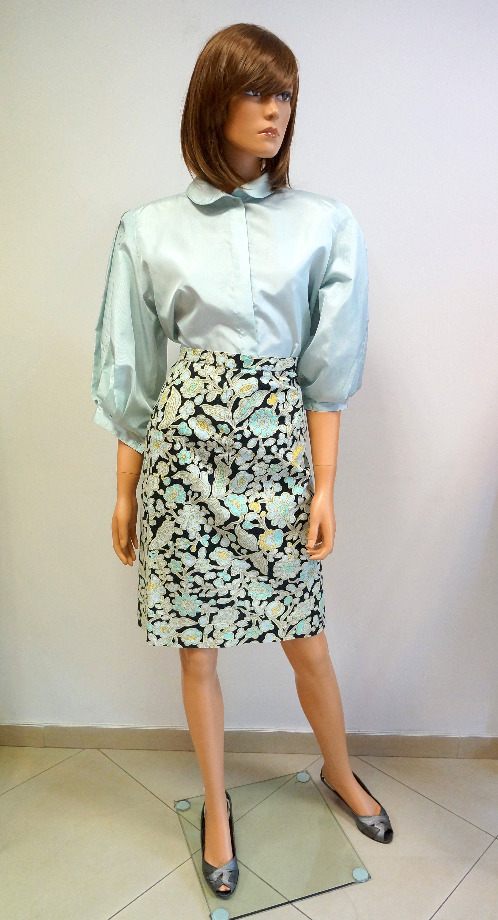 80s ADRIENNE VITTADINI SPORT Cotton Midi Skirt Made in Italy