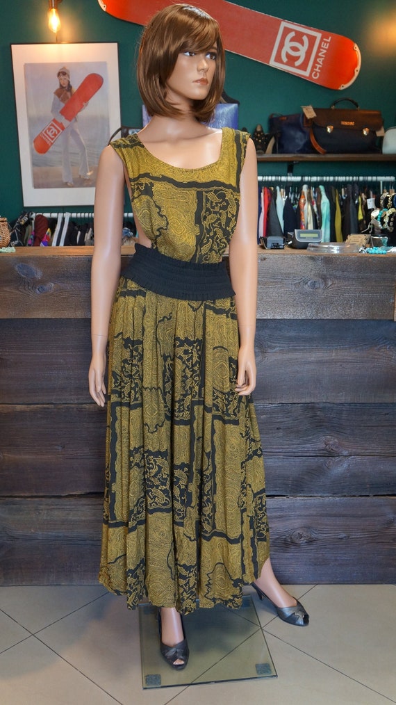 overalls boho style, vintage viscoze, dungarees it