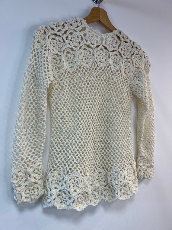 openwork handmade sweater with cute buttons, rose… - image 6