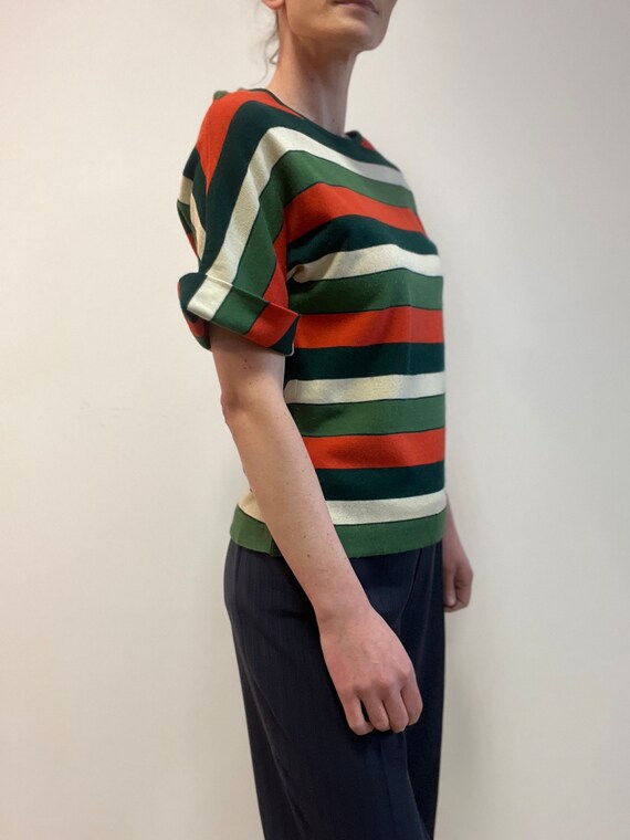 Confesioni Di Lusso striped blouse orange green i… - image 8