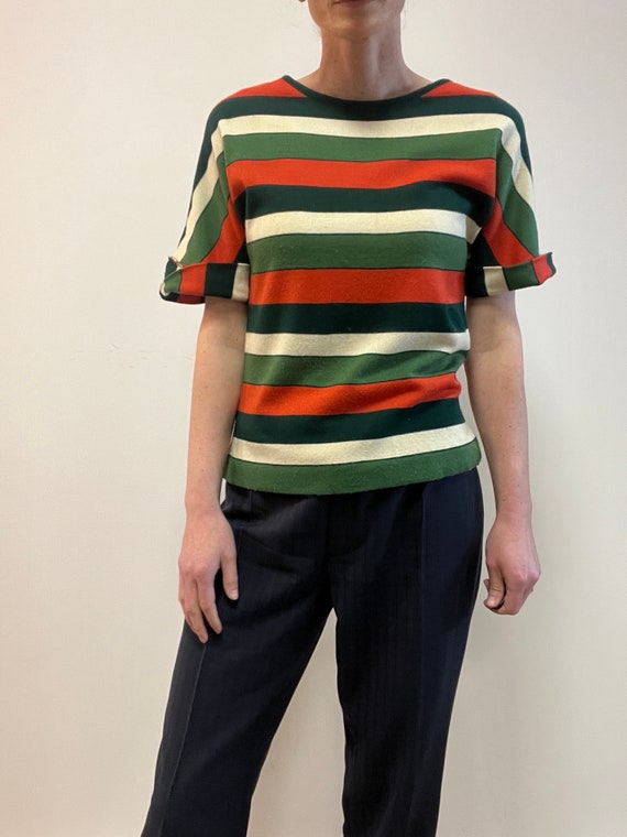 Confesioni Di Lusso striped blouse orange green i… - image 1