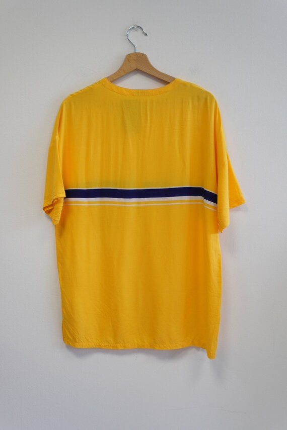 Hom vintage yellow 100% viscose italian shirt blo… - image 4