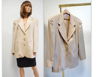 Arlet beige blazer, jacket, woolen jacket, italian jacket, size L/XL, vintage, retro jacket