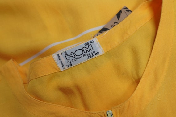 Hom vintage yellow 100% viscose italian shirt blo… - image 2