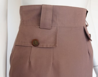 Vintage midi skirt brown pencil skirt small size elegant skirt gift for her