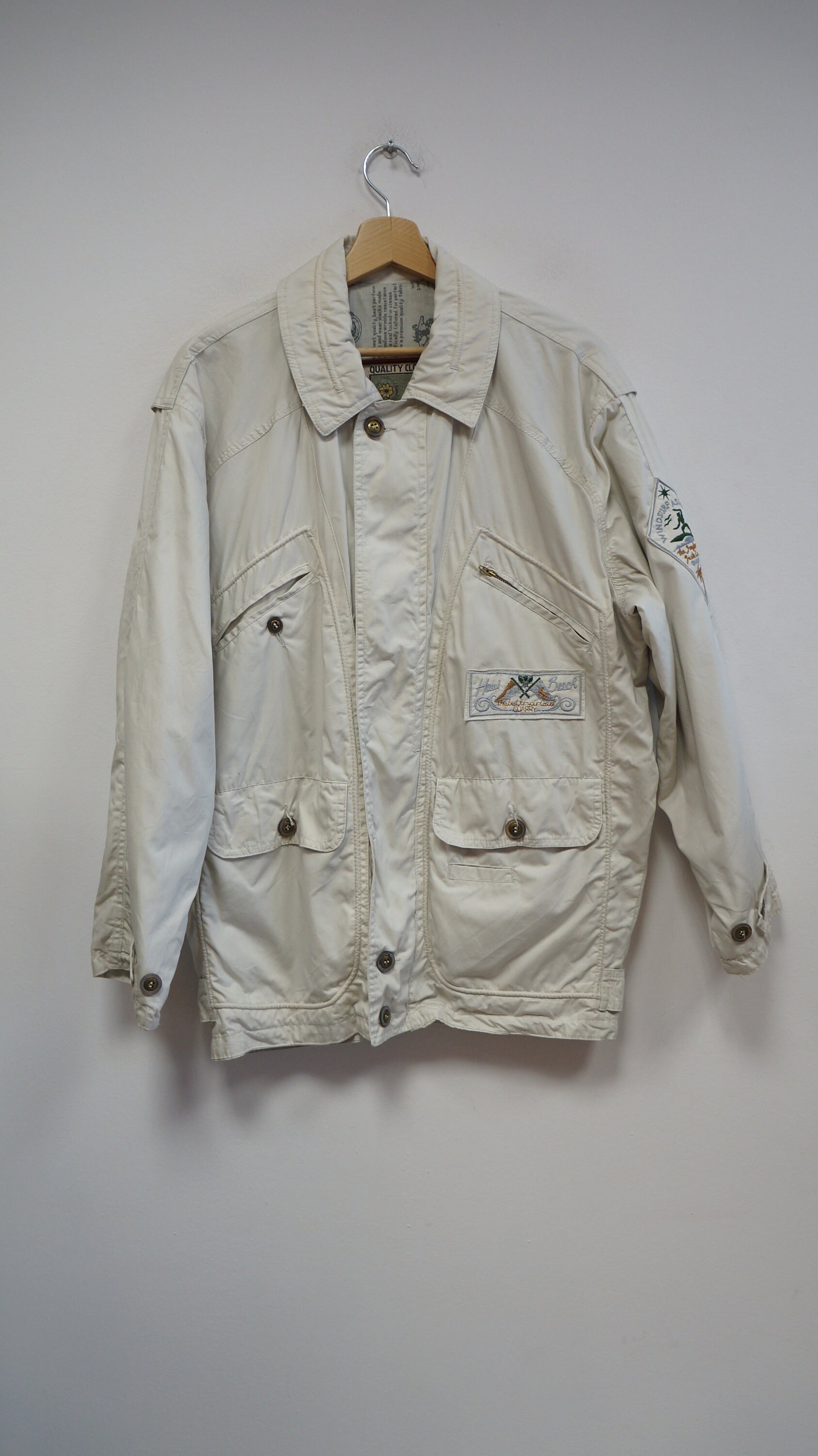 Quarry Vintage Oldschool Jacket Blazer, Beige Mens Small