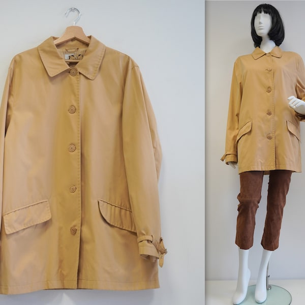 Manteau parka beige Carol City, veste manteau léger vintage, taille XL XXL