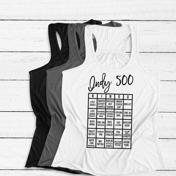 Indy 500 Bingo Tank Top | racing | Indianapolis | Indy | Cars | fast cars shirt | Race day shirt | race day tank | carb day | racing shirt