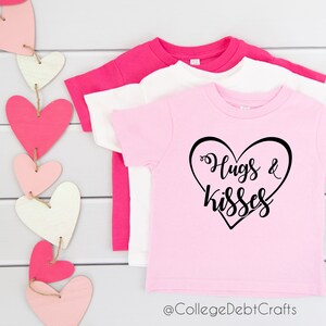 Hugs & Kisses | Valentine's Day | Kids T-shirt | Love | Heart | Toddler Tee | Kids | Holiday Tee | Gifts For Kids | Be Mine | V-Day shirt