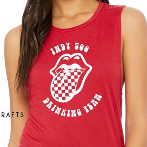 Camiseta sin mangas del equipo de bebidas de Indy 500 / Indy 500 / Día de la carrera de Indianápolis / Indy / Autos / Autos rápidos / Día de la carrera / Día de la carrera / Camisa del día de carbohidratos