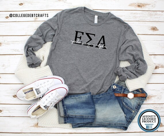 Epsilon Sigma Alpha Long Sleeve T shirt ESA Greek Letters