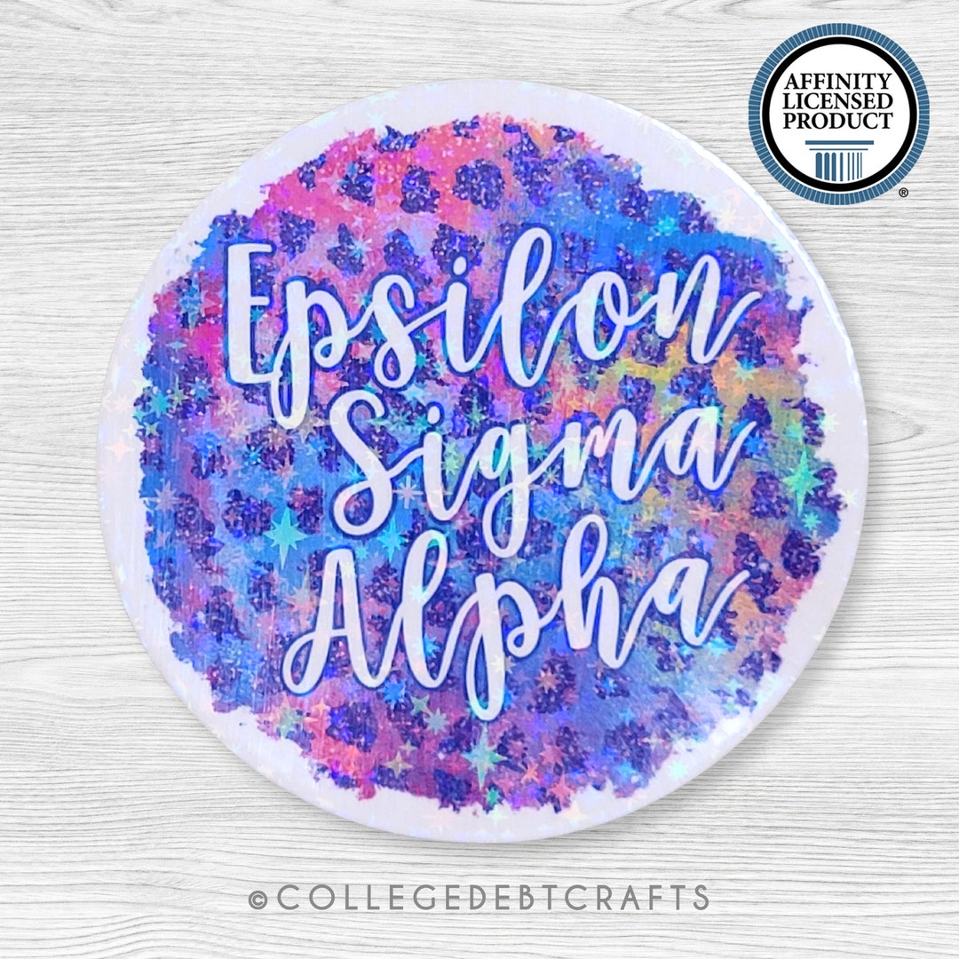 Colorful Leopard Epsilon Sigma Sticker | Holographic ESA Decal for ...