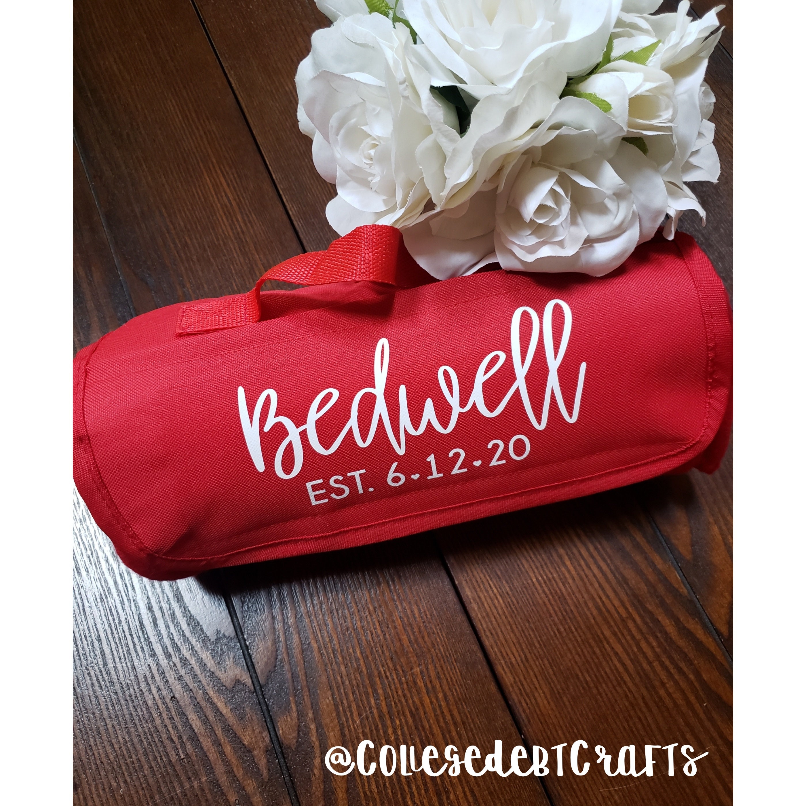 Velcro Rollup Travel Blanket With Name Personalized & Front Etsy