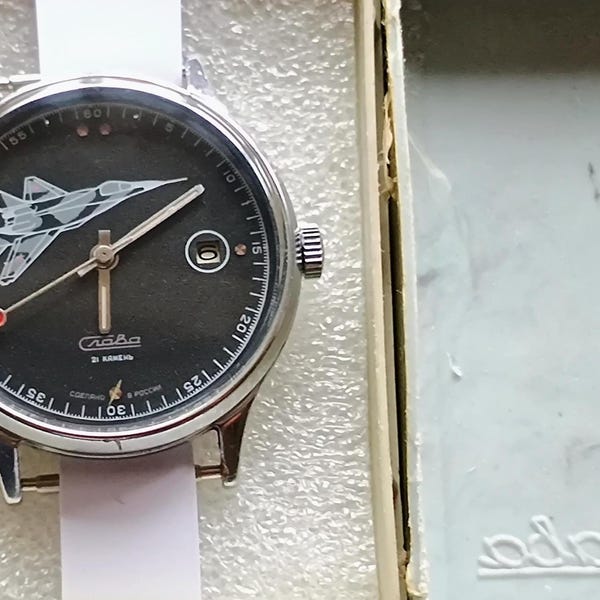 SLAVA Flugzeug MIG Vintage USSR Herrenuhr Herrenuhr