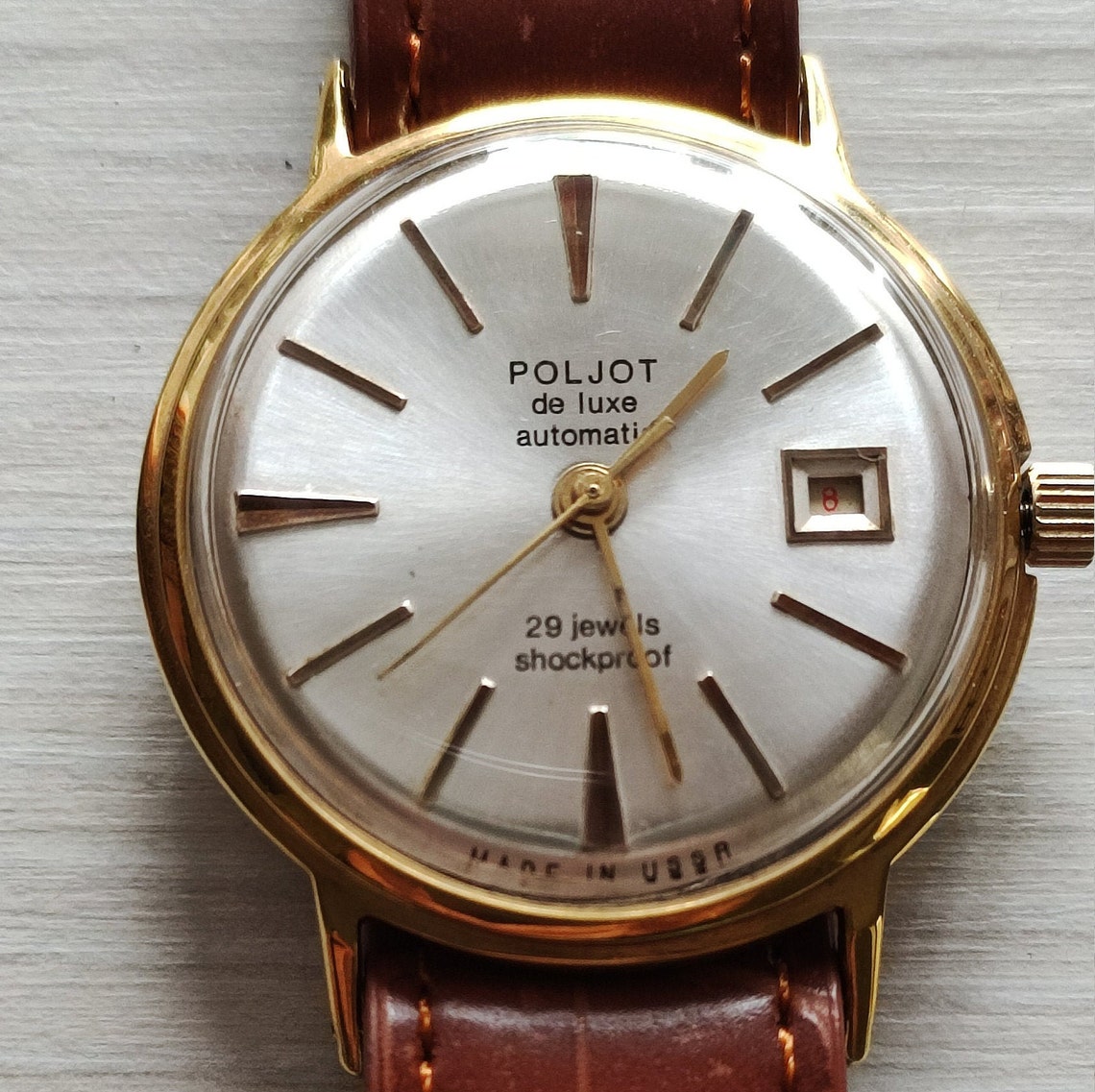 poljot de luxe automatic 29 jewels shockproof