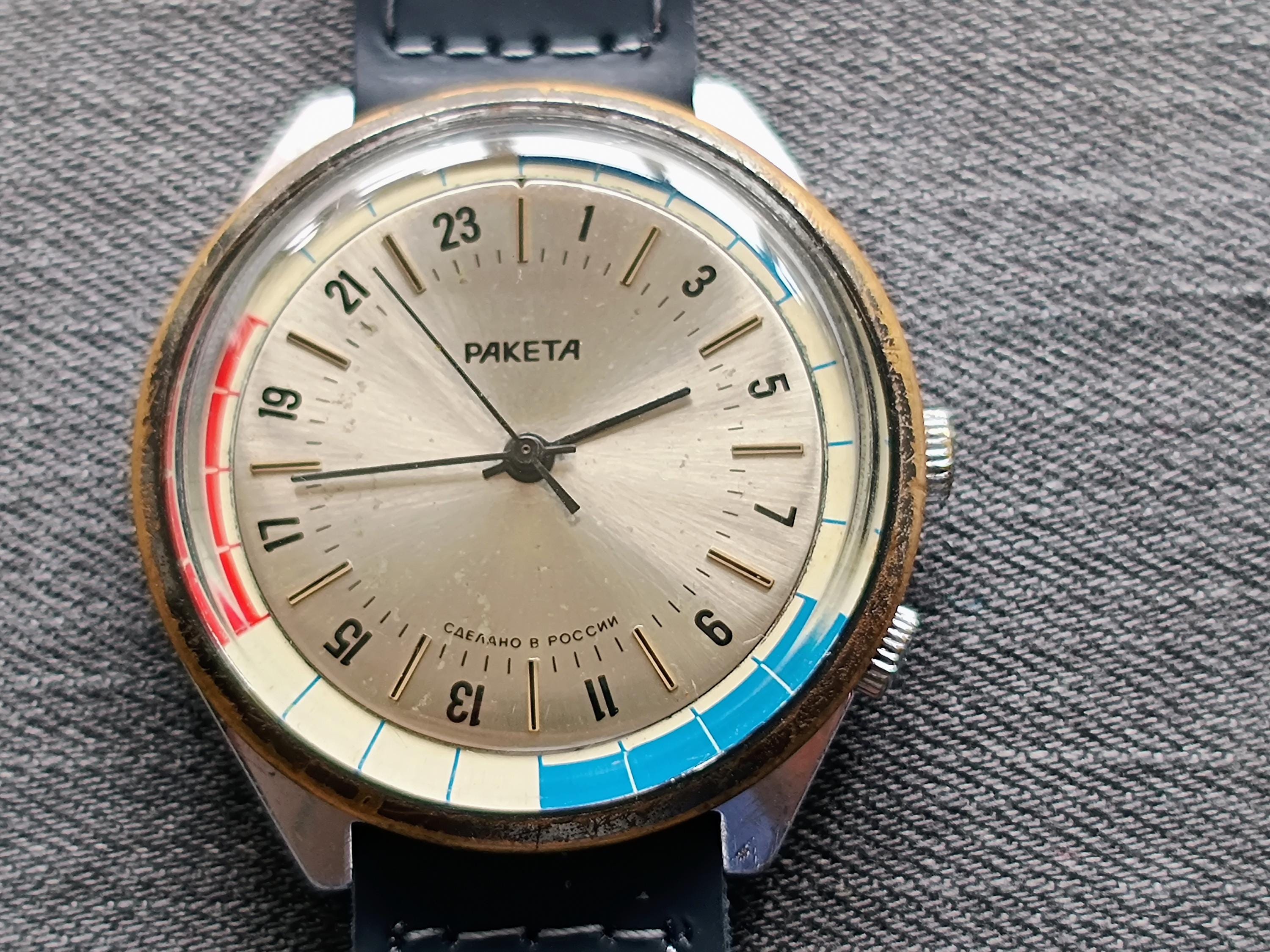 ラケタ（ロケット）ソ連製腕時計 手巻、２４時間表示 ラケタ（ロケット）ソ連製腕時計 手巻、24時間表示 ラケタ（ロケット