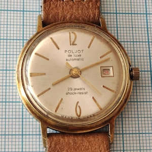 POLJOT de luxe Automatic mechanical 29 Gio USSR gold plated mens watch USSR