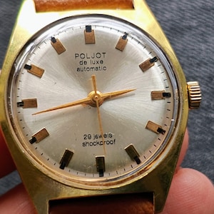 POLJOT de luxe Automatic mechanical 29 Gio USSR gold plated mens watch USSR